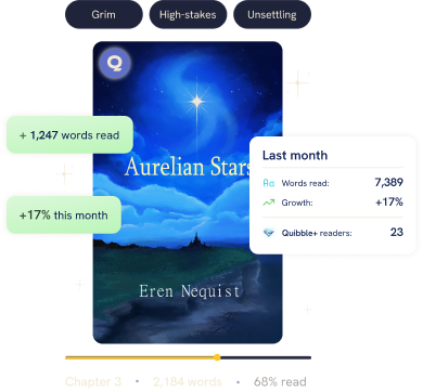 Word count earnings dashboard mockup