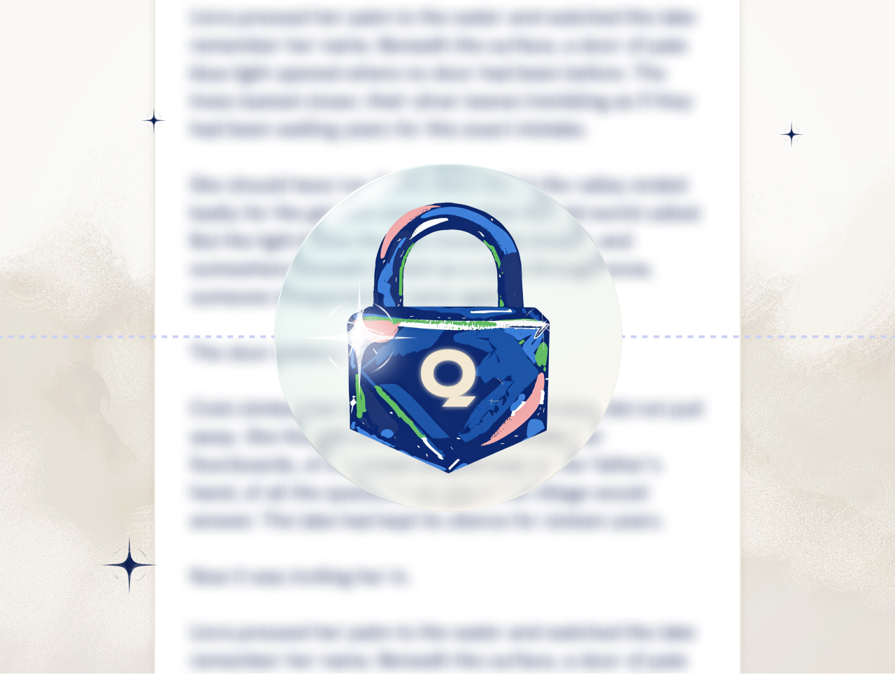 A protected place for your story
